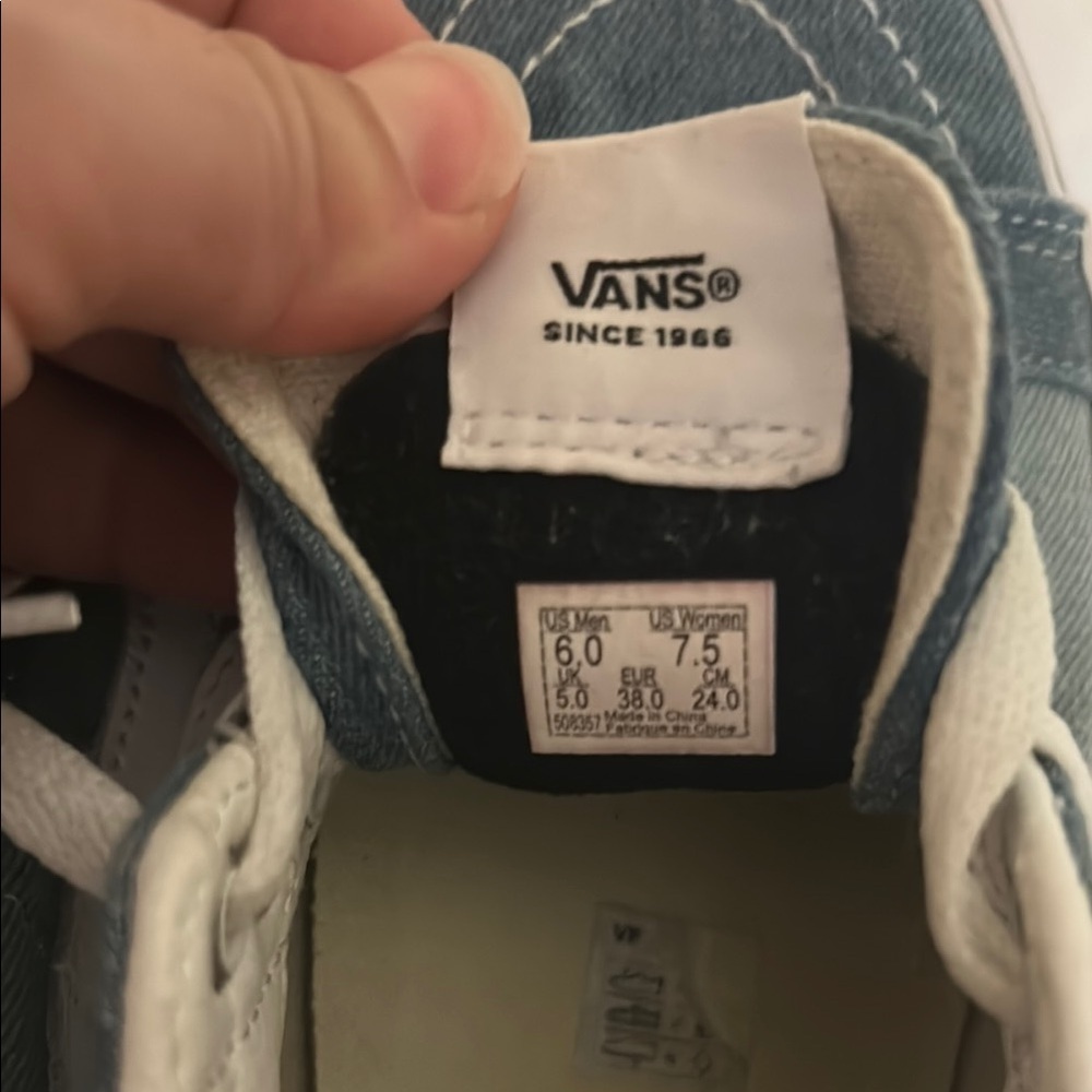 Vans Women’s Sk8-mid Reissu Denim Blue Lace Up Shoes Size 7.5 - Picture 3 of 12